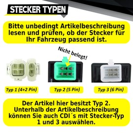 Area1 Tuning CDI Ignition Unit, Open Unthrottled for 50cc GY6 China 4-Stroke with 5 Pin Connection. Compatible with BT50-QT BT49-QAGM, Flex, Tech