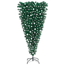 Upside-Down Artificial Pre-lit Christmas Tree with Ball Set 82.7" Home,Garden,Decor,Seasonal,Holiday Decorations,Christmas Trees Green 7,15 LBS
