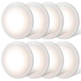 RVsmattly 8 Pack DC12V RV Interior Lights,4.5in Led Puck Light,Surface Mount RV Ceiling Dome Light for Motorhome Camper Trailer Boat,4W/3300K/360LM,No Switch