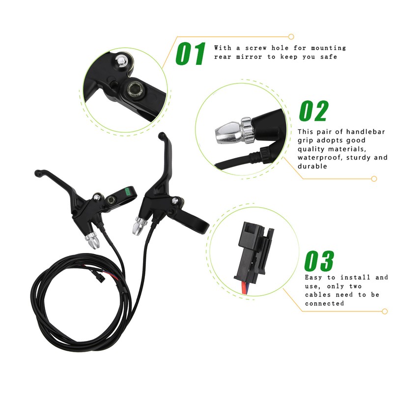 1Pair Electric Bicycle Scooter EBike Conversion Accessory Electronic Brake Lever