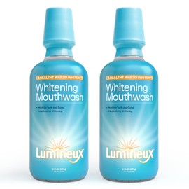 Lumineux Teeth Whitening Mouthwash, 16 Oz. 2 Pack - Peroxide Free - Whitening Without The Sensitivity - NO Alcohol, Fluoride & SLS Free