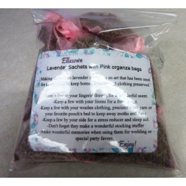 Ellasown Set of 11 Lavender Sachets made with  Pink Organza Bags