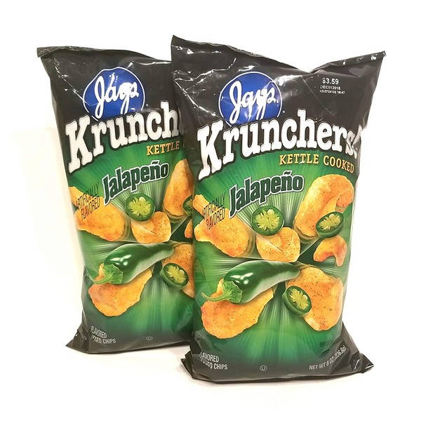 JAY'S BIG BAG JALAPENO KRUNCHERS Potato Chips 2 Pack 8oz bags