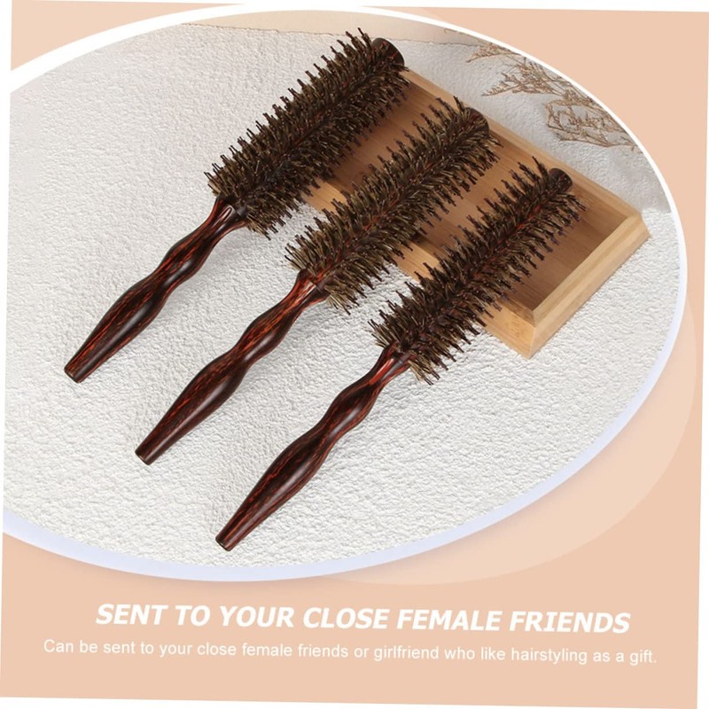 Baluue Wooden Hair Curling Comb Anti-static Hair Brush for Women