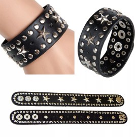 Unbranded Punk Rock Studded Bracelet Set Spiked Leather Cuff Bracelet Wristband Bracelet