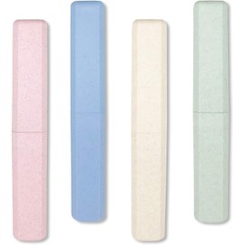 Triko Paquete 4 Estuches para Cepillo de Dientes, Portacepillos de dientes, Fundas Portátiles para Cepillos de Dientes, de Plástico Transpirable, para el Hogar, Viajes, Negocios, Campamento, Escuela