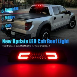 LUDARM Smoke Lens LED 3rd Brake Light Compatible with F150 2009-2014 Third Brake Cargo Light sassembly (Non for Raptor Verison)