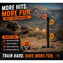 Dualing Tree for .22 Rimfire Shooting,Metal Dueling Tree kit with Ground Insertable Design,Steel Plinking Target Suitable for .22 Rifles and Handguns Shooting Practice,Great for Backyard/Game/Outdoor