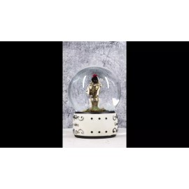 Day of The Dead Love Never Dies Kissing Bride And Groom Skeletons Water Globe