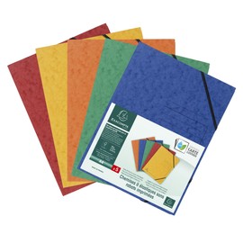 Exacompta 555410E 5er Pack Premium Eckspanner-Mappe. Made in Germany. Aus extra starkem Colorspan-Karton DIN A4 mit 2 Gummizügen farbig sortiert Sammelmappe ideal für Büro und Schule