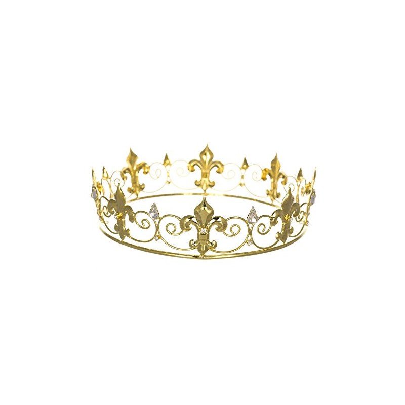 Men's Full King's Crown for Theather Prom Party - Clear