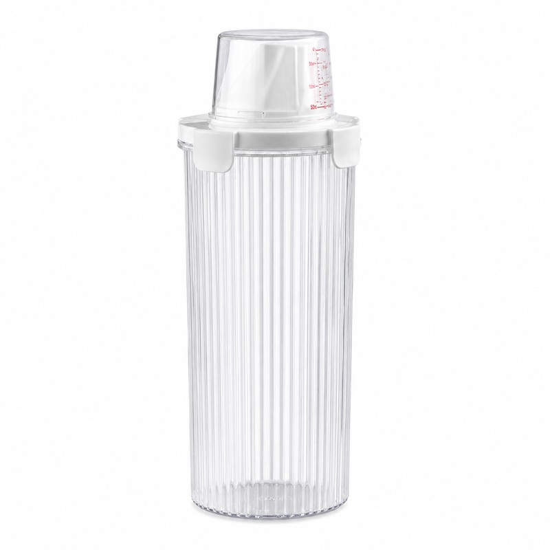 Laundry Detergent Dispenser Bottle with Measuring Cup – Transparent Storage