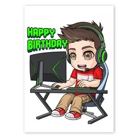 Gamer Birthday Card - PC Gaming - Boys, Son, Him - A5