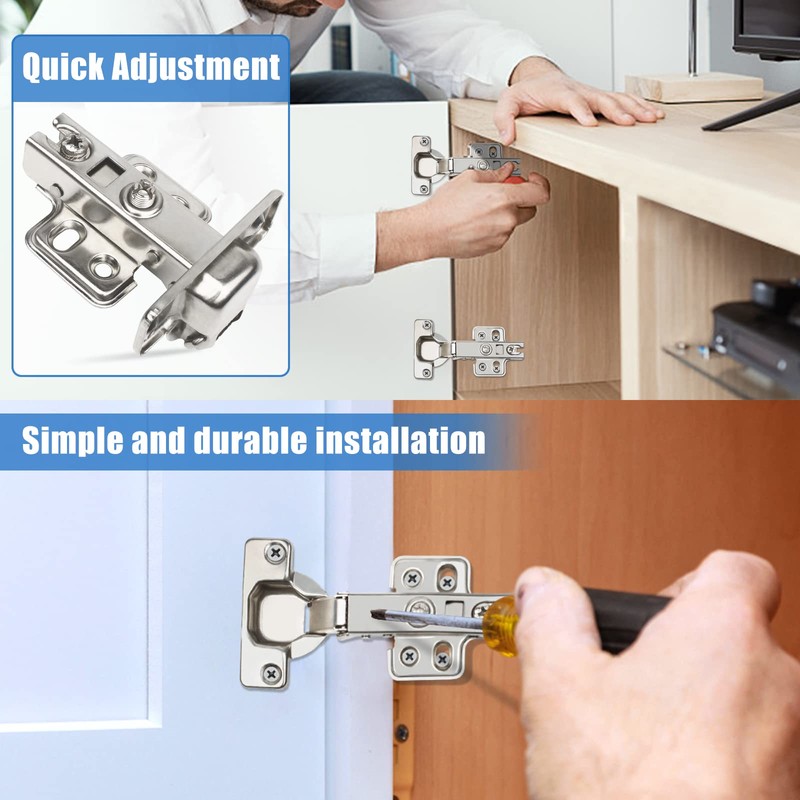 CVIUYO 10 Pcs 35mm Soft Close Kitchen Cabinet Hinges, Concealed