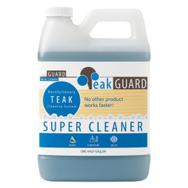 Teak Cleaner & Brightener, Pre-Finish Wood Cleaner for Outdoor Furniture & Boat Teak Surfaces, Deep-Cleaning Marine Restorer, Water-Based, Oil-Free, Easy-to-Use, 64 oz