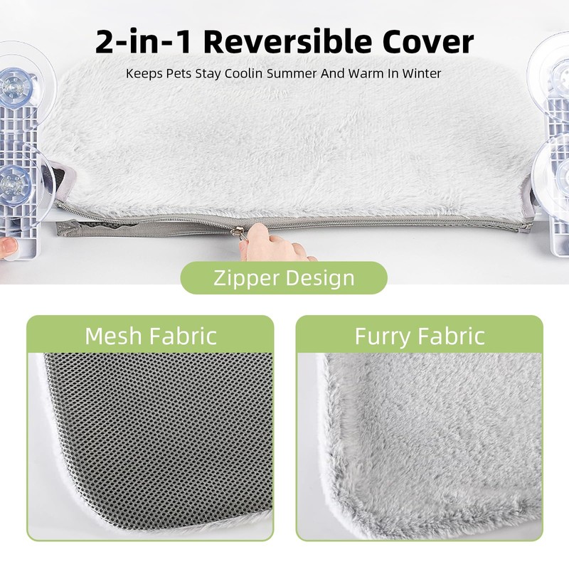 2PCS Replacement Cover for Cat Window Perch, M Size Cordless
