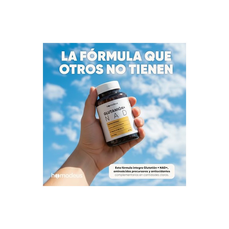 Antioxidante Glutatión NAD+ 90 Cápsulas con NAC y CoQ10 Homodeus