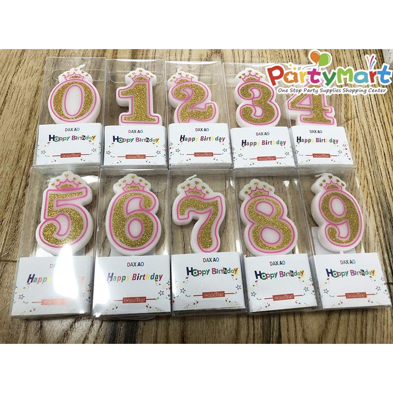 PartyMart Number 1 Giltter Candle, Pink Number 1