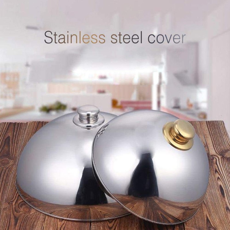 Cloche Food Cover, 10 Inch Stainless Steel Round Basting Cover