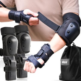 Elos Wrist Guards & Elbow Pads for Kids, Adults, Women & Men - Wrist & Elbow Guard Youth - Ideal for Skating, Skateboarding, Rollerblading - Enhanced Protection (Wrist Guards & Elbow Pads, Large)