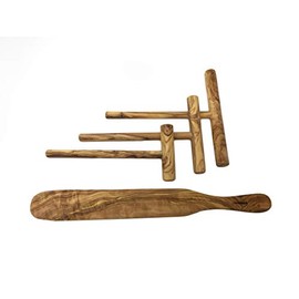 AramediA Crepe Spreader and Spatula Set - 4 Piece (7", 5", 3.5" Spreaders and 14" Spatula) Convenient Sizes to Fit Any Crepe Pan Maker; Handmade and Hand carved By Artisans.