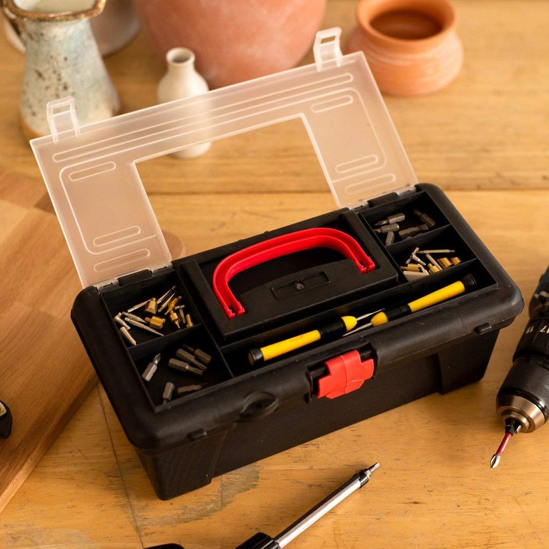 ToolTreaux Portable Plastic Dual Compartment Craft Organizers and Storage Tool