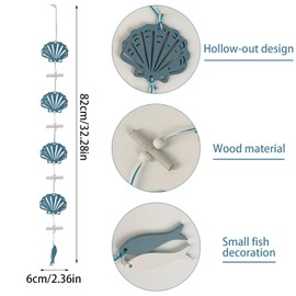 TenaLucy Maritime Decoration for Hanging Made of Wood, Maritime Decorative Pendant, Spring Window Decoration, Hanging Crafts, Scallop Pendant, Decoration, Suncatcher, for Home, Window, Wall, Garden