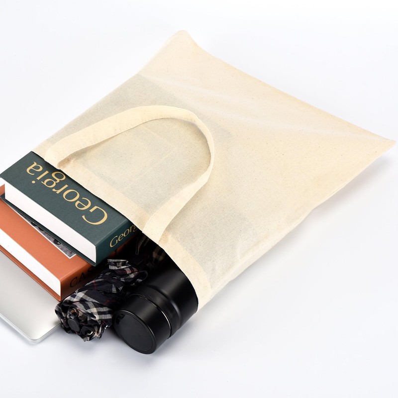 Bolsas de mano 100% algodón a granel, bolsa promocional reutilizable