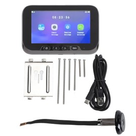 Visual Doorbell Camera with 4.5 Inch Screen Motion Detection 1080P 135 Degree Peephole Viewer for Home Warehouse Office Black