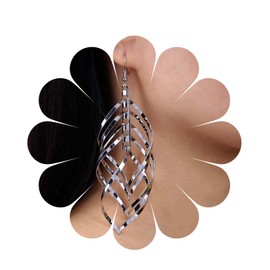 Aneneiceera Punk Exaggerated Spiral Hoop Earrings Swirl Leaf Dangle Earrings Geometric Swirl Wave Earrings Abstract Leaf Tassel Earrings Jewellery for Women and Girls (Gold), Zinc