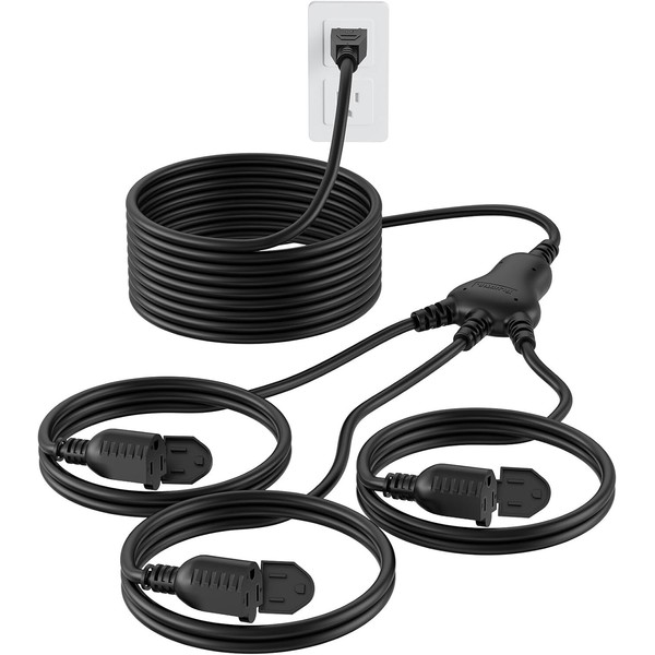 No Brand 42FT Outdoor Extension Cord with Multiple Outlets, 1