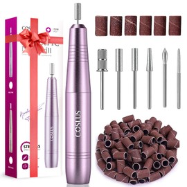 Electric Nail Drill, Nail Files for Gel Acrylic Nature Nails, Adjustable Speed 0-20000RPM, Portable Manicure Pedicure Set with 6 Drill Bits 31 Sanding Bands, E File Gifts for Beginner Girl Women Mum
