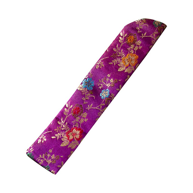 PHILSP Fan Protector Hand Fan Cover Bag Vintage Embroidery Floral