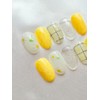 Daisy flower nail check drawing handmade nail tip - short