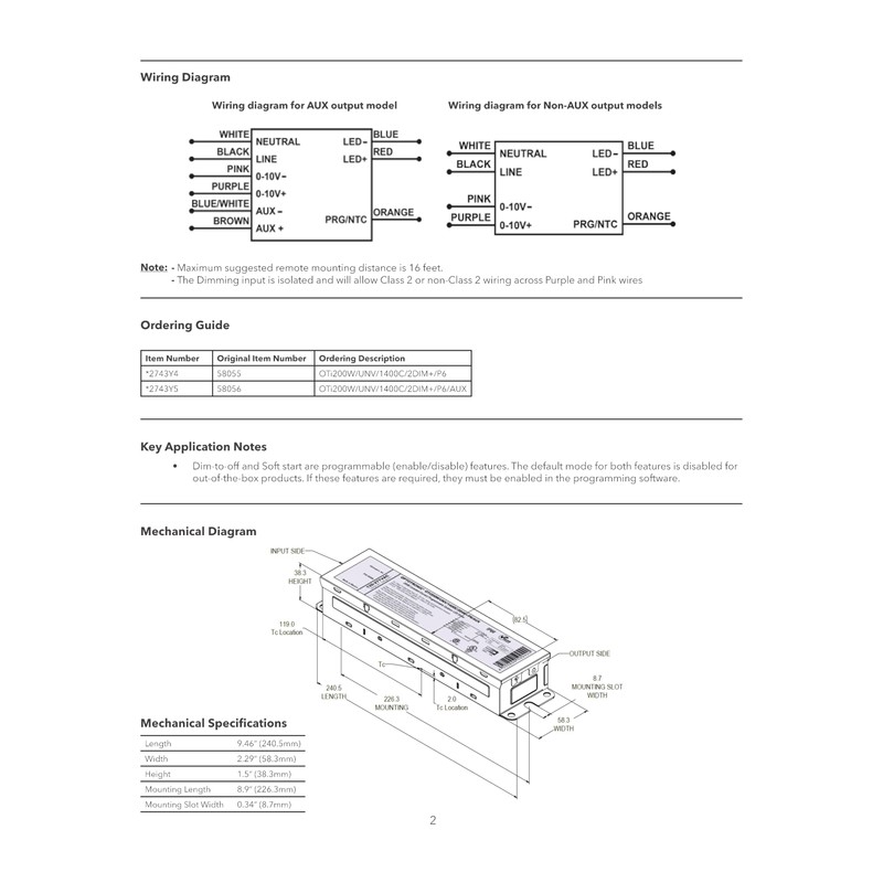 eldoLED | 2743Y4 OPTOTRONIC® OTi 200W 1400C Programmable LED Driver