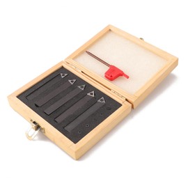 Oudtinx 5PCS Indexable Carbide Turning Tools Set 3/8" AL/AR/BL/BR/E Style for Turning, Facing, Boring, Chamfering - Fits Most Mini Lathes and Bench Top Machines