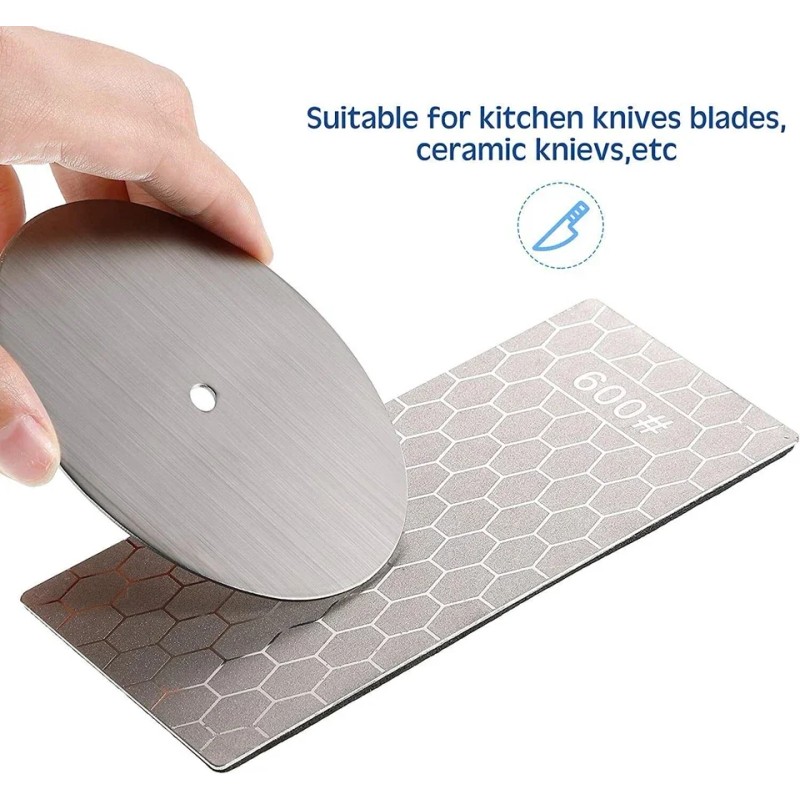 3PCS Diamond Knife Sharpener Plate 400/600/1000 Grit Honing Bench Stone