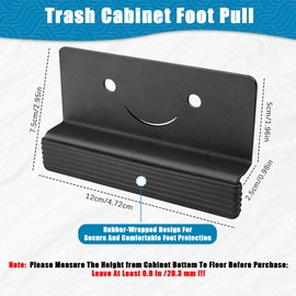 zxbaers Cabinet Foot Pull with Adhesive and Screws, Foot Pull for Trash Cabinet Drawer, Handless Handle for Cabinet, Comfortable for Barefoot Use