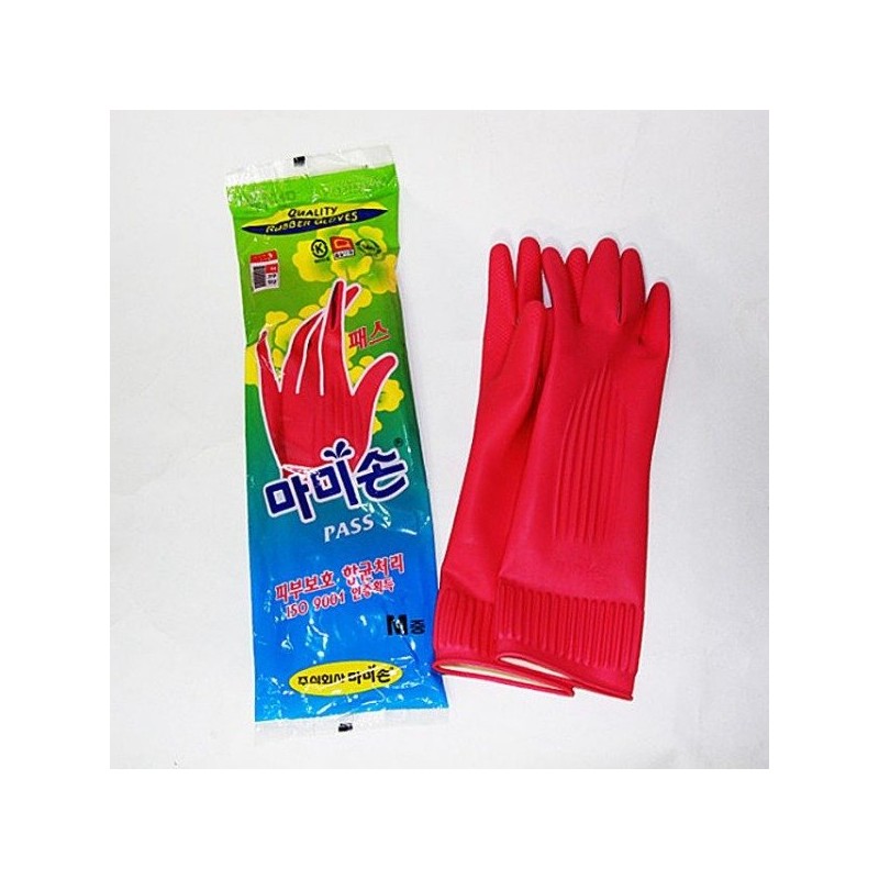 Mommy Son Rubber Gloves Pass M 10 Pairs Red Kitchen