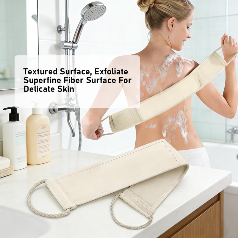 3 Pcs Loofah Back Scrubber, Natural Loofah Exfoliating Back Scrubber