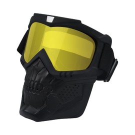 LJDJ Motorcycle Goggles with Removable Face Mask - Dirt Bike ATV Motocross Eyewear Anti-UV Adjustable MX Riding Offroad Cycling Motorbike Protective Glasses Racing Combat Tactical Military Goggles