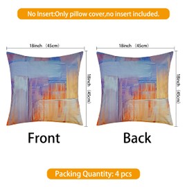 Merrycolor Set of 4 Velvet Cushion Covers 45 x 45 cm, Super Soft Velvet Pillow cases 18 * 18inch Colourful Garden Cushion Cover for Sofa Bedroom Purple