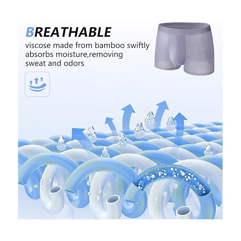Boxhero [2025 Upgrade] Bamboo Boxer Briefs- Breathable Mens Underwear, Built-in