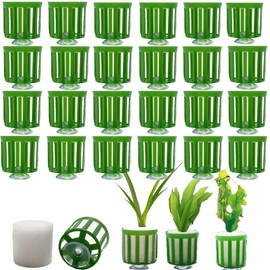 HAISENGO 24 Set Anti-Floating Aquarium Plant Rings, Aquatic Plants Fixed Rings with Suction, Aquarium Landscape Plastic Plant Fixing Aquarium Plant Weights Pot Fish Tank Accessories