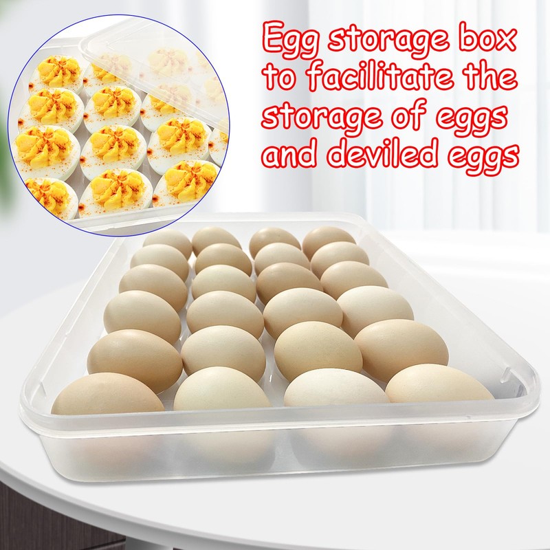 Jgalnim 3Pack Egg Trays,Deviled Egg Containers with Lid,Egg Container Carrier,Refrigerator