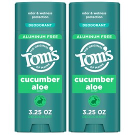 Tom’s of Maine Cucumber Aloe Natural Deodorant for Women and Men, Aluminum Free, 3.25 oz, 2-Pack