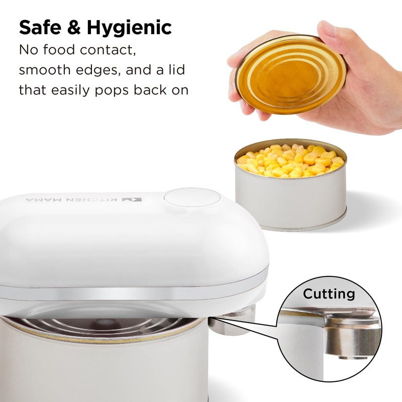 Kitchen Mama Mini Plus Rechargeable Electric Can Opener: USB-C Charging,