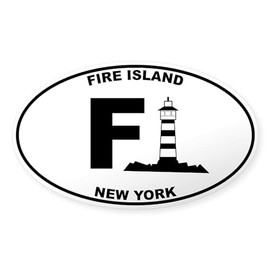 CafePress Fire Island Lighthouse Oval Car Bumper Sticker