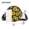 AHOMY Round Crossbody Wallet Watercolor Sunflower Fashion Circle Purse Messenger