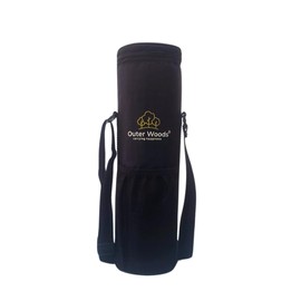 Outer Woods Insulated Cooler Bag for 1 Bottle with Adjustable Strap, Compact Wine Bottle Carrier for Travel & Outdoor, 6+ Hours Cooling, Beverage Cooler Bag, Black